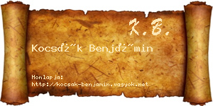 Kocsák Benjámin névjegykártya