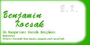 benjamin kocsak business card