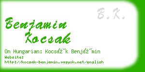 benjamin kocsak business card